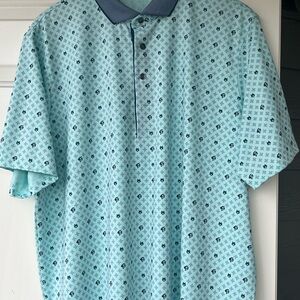 Greyson Aqua Patterned Golf Polo Shirt